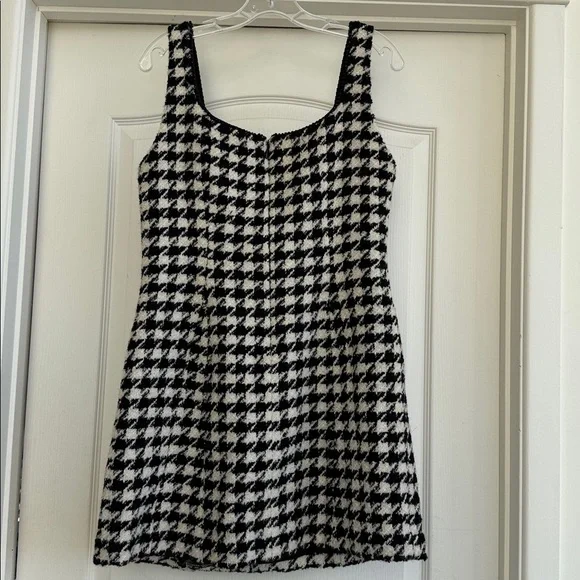 ANTONIO MELANI MACY DRESS WOOL BLEND SHEATH SLEEVELESS HOUNDSTOOTH SIZE 8 US - Picture 3 of 11